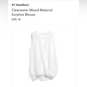 STITCH FIX - 41 Hawthorn Clearwater Mixed Material Surplice Blouse